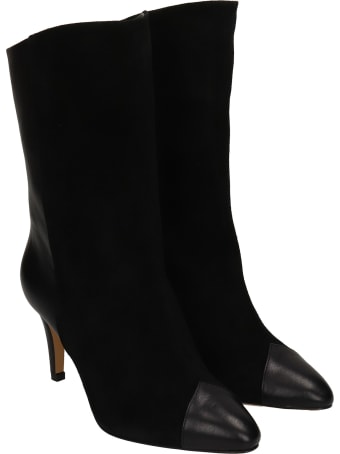 The Seller High Heels Ankle Boots In Black Suede And Leather