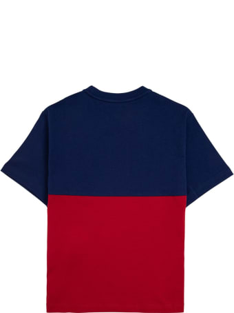 Emporio Armani Bicolor Cotton T-shirt With Logo Print