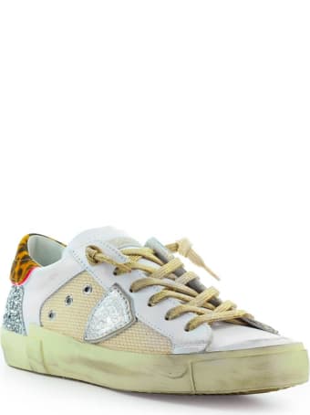 Philippe Model Prsx Animalier Beige Fuchsia Sneaker