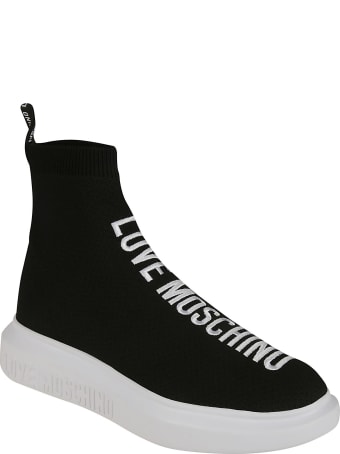 Love Moschino Logo Embroidered Sock Sneakers