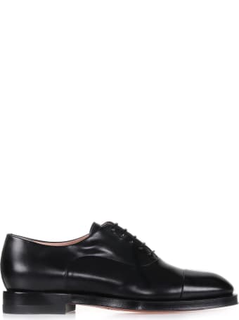 Santoni Derby In Black Leather