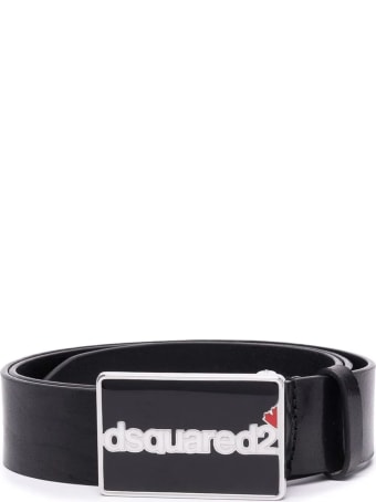 Dsquared2 Black Leather Belt