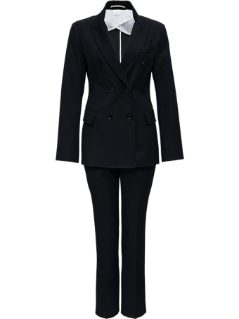 Merci Black Double-breasted Tailored Suit