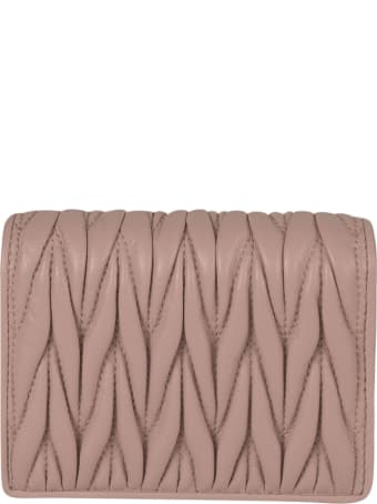 Miu Miu Metal Logo Button-snap Wallet