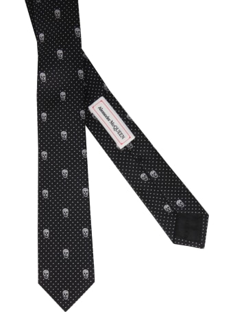 Alexander McQueen Polka Dot And Skull Tie
