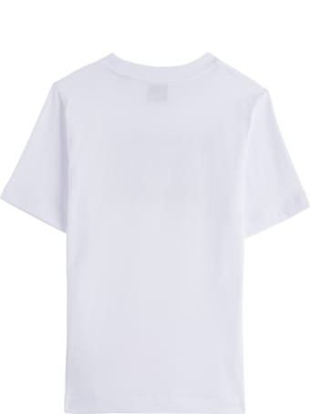 Burberry White Jersey Tee With Logo