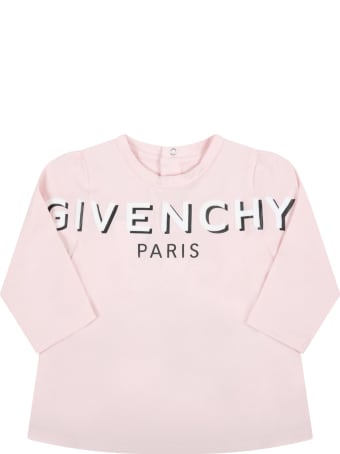 Givenchy Pink T-shirt For Baby Girl With Logo