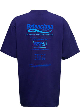 Balenciaga Blue Dry Cleaning Boxy Cotton T-shirt
