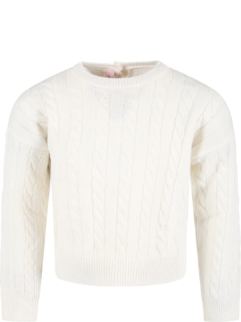 Blumarine Ivory Sweater For Girl