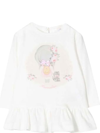 Monnalisa White Baby Girl Maxi T-shirt