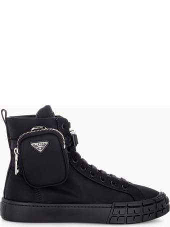 Prada Wheel Re-nylon Gabardine High-top Sneakers