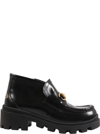 Gucci Black Moccasin For Kids With Iconic Bee