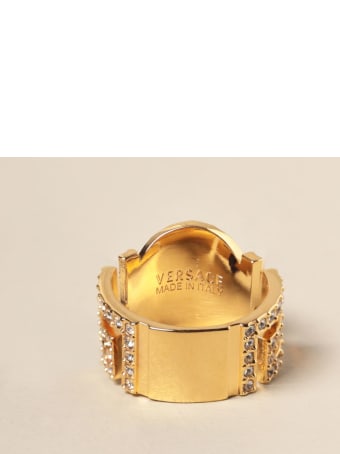 Versace Jewel Icon Versace Ring With Medusa Head And Crystals