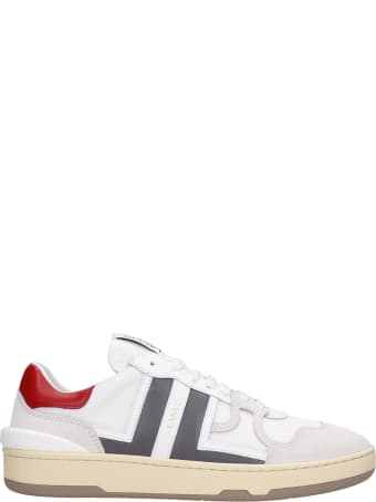 Lanvin Clay Sneakers In White Suede And Leather