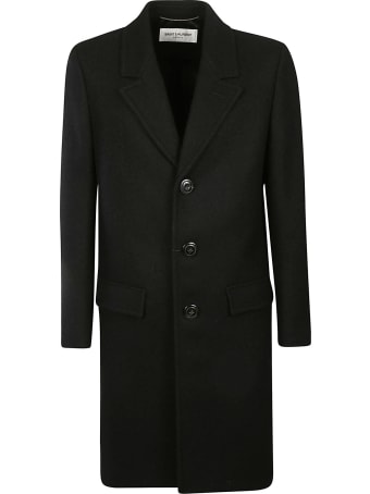 Saint Laurent Classic Plain Buttoned Coat