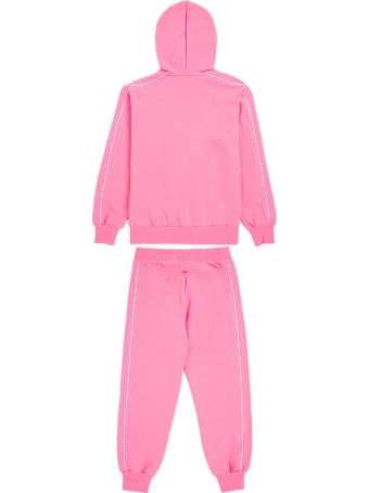 Moschino Pink Cotton Hoodie And Jogger Suit