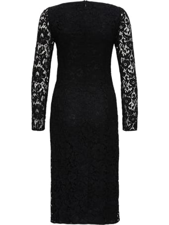 Valentino Long Dress In Black Lace