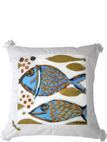 Le Botteghe su Gologone Cotton Hand Painted Indoor Cushion 80x80 cm