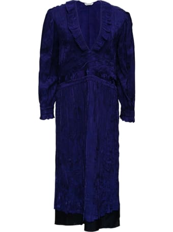 Balenciaga Twill Floral Jacquard Pleated Dress