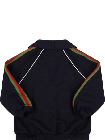Gucci Blue Jacket For Baby Boy With Double Gg