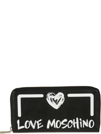 Love Moschino Logo Print Zip-around Wallet