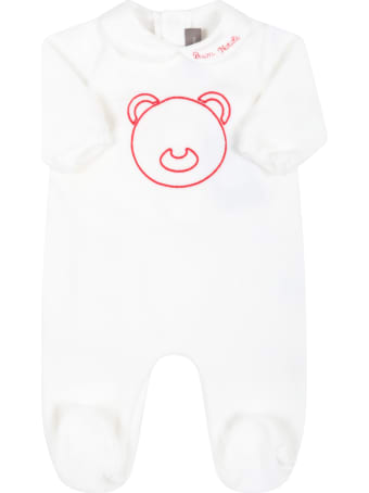 Little Bear White Babygrow For Baby Kids With Bear