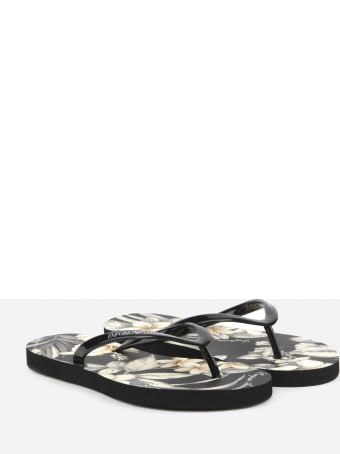 Emporio Armani Floral Print Pvc Flip Flops