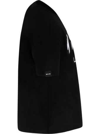 MSGM Black T-shirt For Kids With Logo