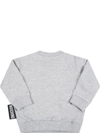 Moschino Grey Sweatshirt For Baby Kids With Teddy Bear