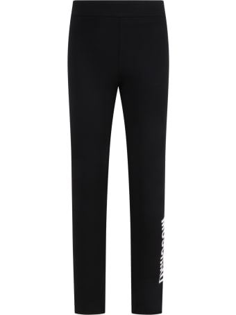 Moschino Black Leggings For Girl With Logo