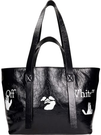 Off-White Tote In Black Leather