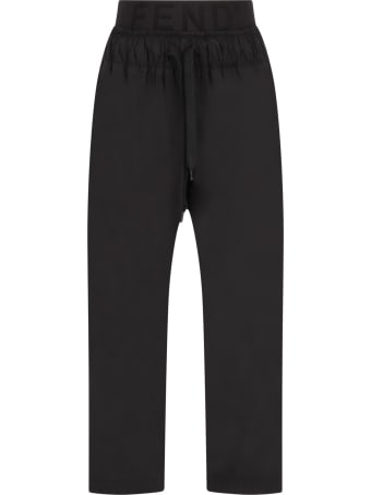 Fendi Black Pants With Logo For Boy