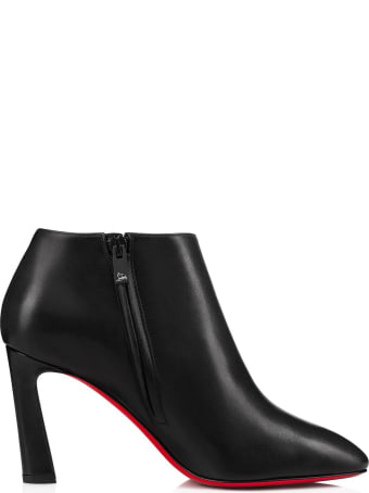 Christian Louboutin Black Leather Eleonor 85 Ankle Boots