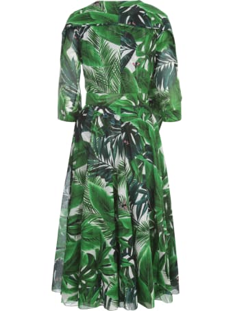Samantha Sung April Printed Midi Crew Neck 3/4s Dress