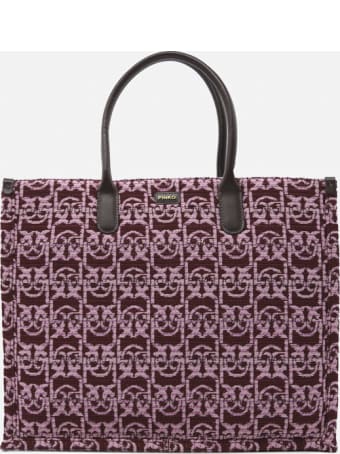 Pinko Handbag In Cotton Blend With All-over Monogram