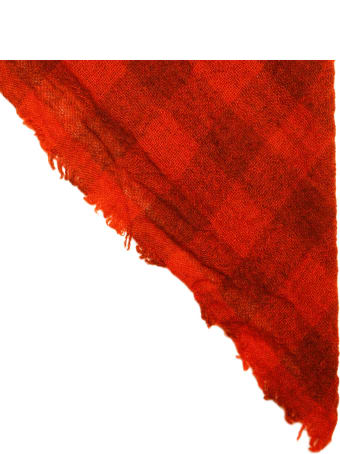 A Punto B Apuntob Orange Tartan Cashmere Scarf