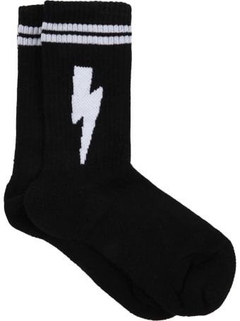 Neil Barrett Black Socks For Kids