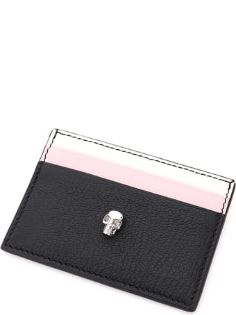 Alexander McQueen Skull Multicolor Leather Card Holder