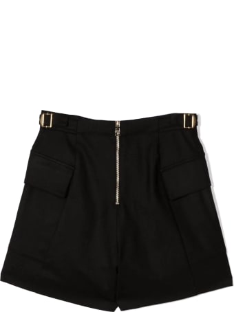 Balmain Black Virgin Wool Blend Shorts