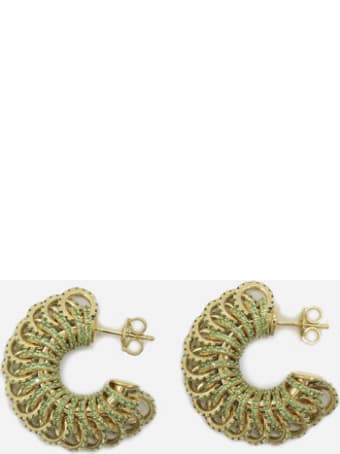 Bottega Veneta Gold-plated Silver Earrings And Crystals