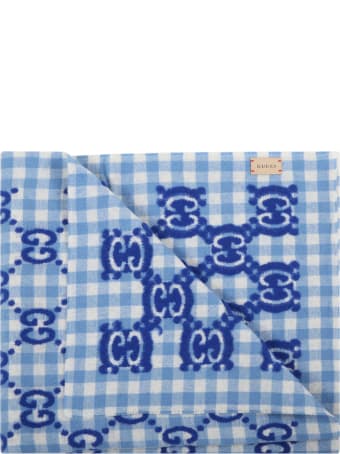 Gucci Multicolor Blanket For Babykids With Double Gg Logo