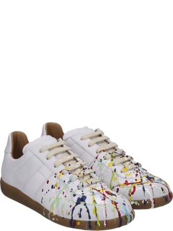 Maison Margiela Replica Sneakers In White Leather