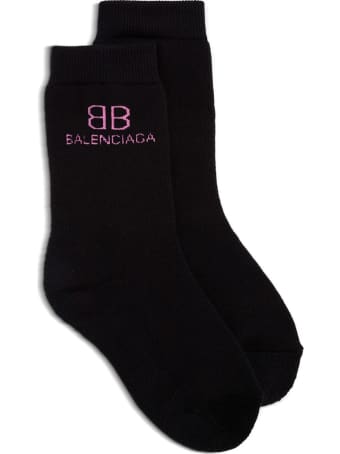 Balenciaga Cotton Socks With Contrasting Logo