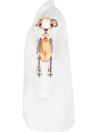 Burberry White Dress For Girl With Thomas Bears
