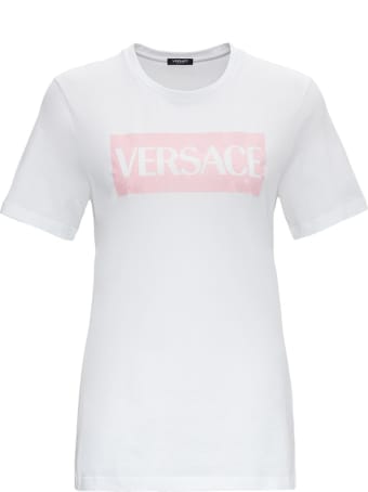 Versace Jersey T-shirt With Logo Print