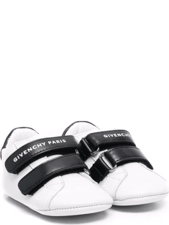 Givenchy White And Black Baby Sneakers With Logo
