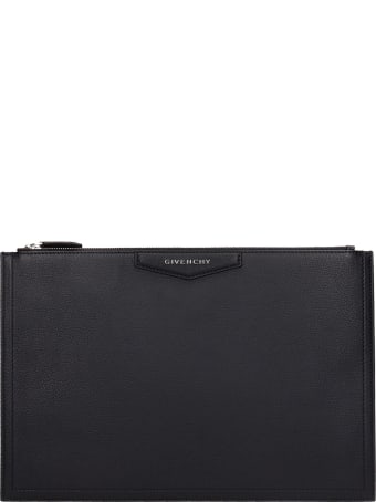 Givenchy Antigona L Clutch In Black Leather