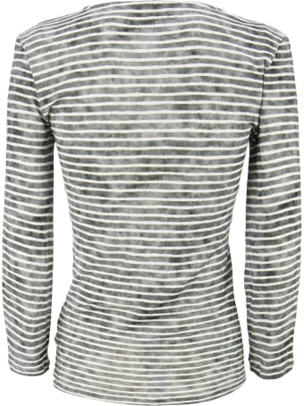 Majestic Filatures Striped T-shirt With V-neck