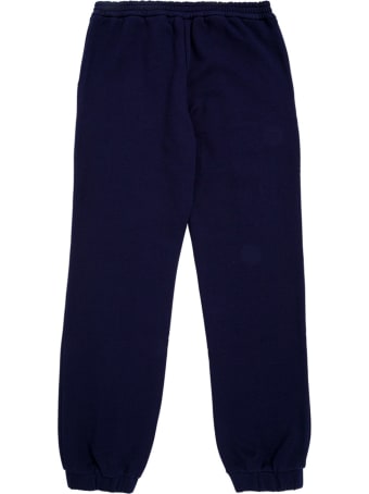 Gucci Blue Cotton Jogger With Web Details