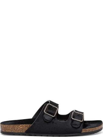 Saint Laurent Jimmy Sandals In Pony Effect Leather